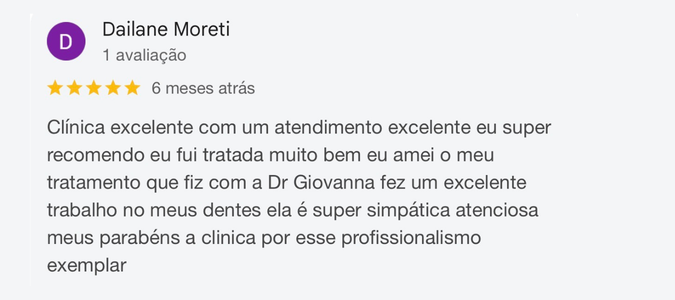 Avaliação de paciente da Dental Place 8