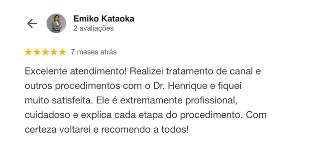 Avaliação de paciente da Dental Place 7